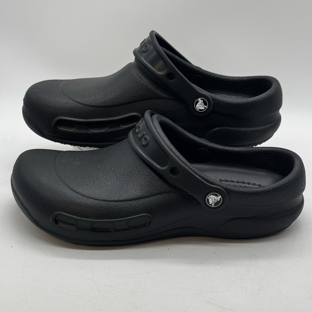 Crocs Bistro Black Work Clogs Slip On Resistant Classic Shoes Sz Mens 7 Womens 9